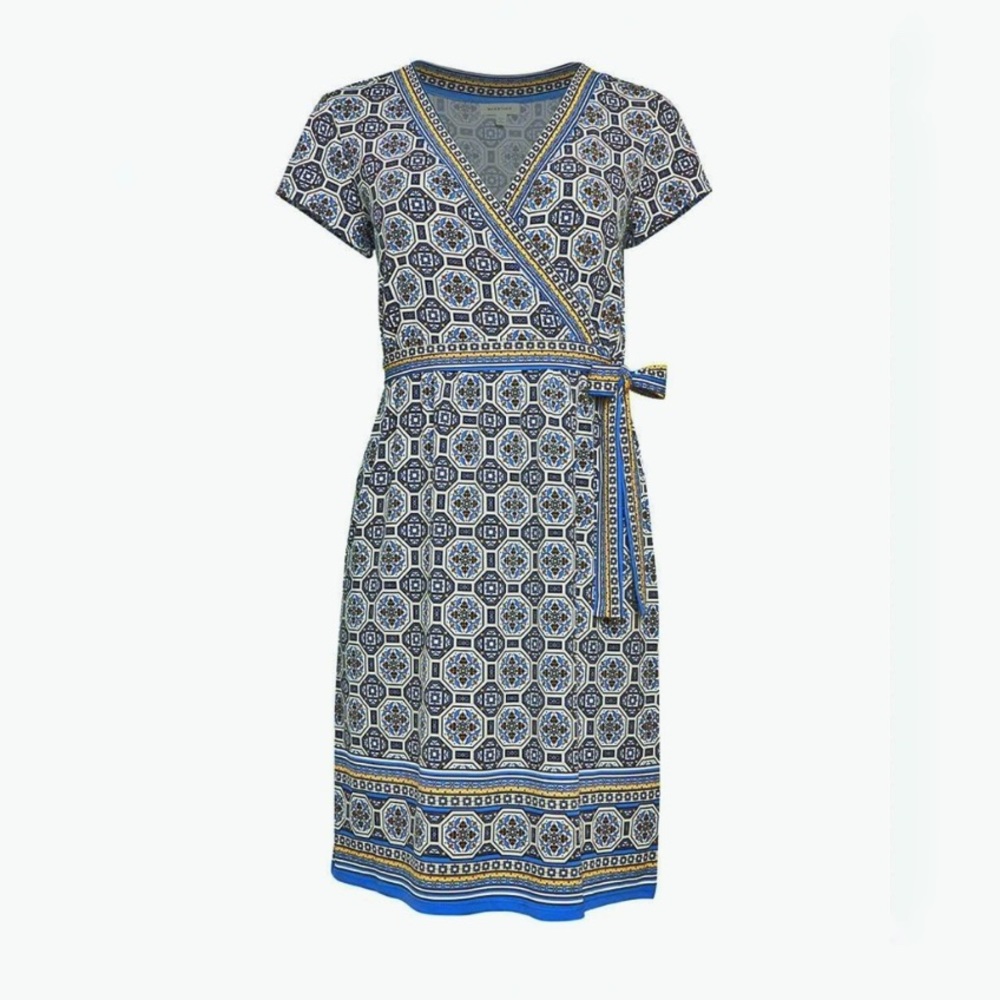 LAST CALL • MAX STUDIO Faux Wrap Print Dress